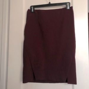 Burgundy pencil skirt